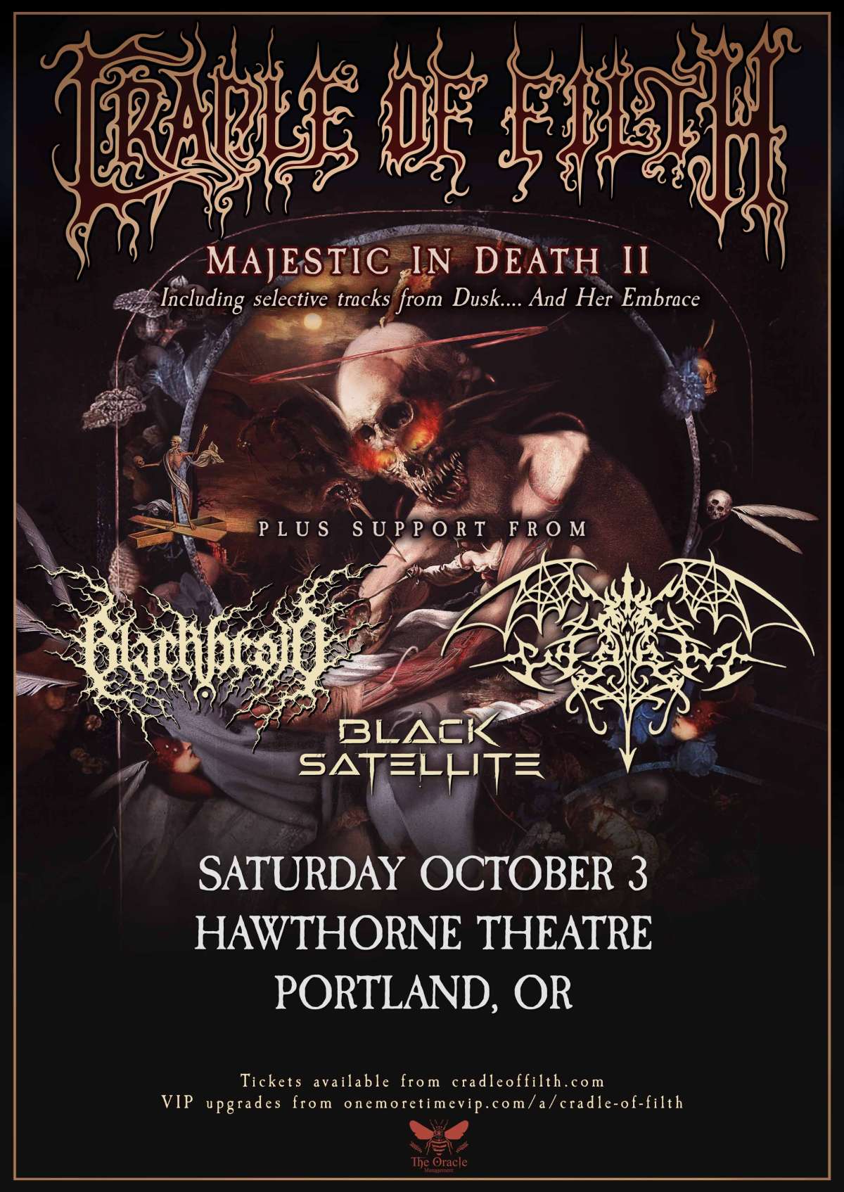 CRADLE OF FILTH: Majestic In Death II w/ Blackbraid, Worm, and Black Satellite